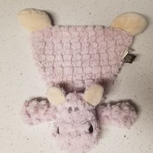 Demdaco  Hippo Light Purple Lovey Animal Plush Blankey Baby Rattle Harlow